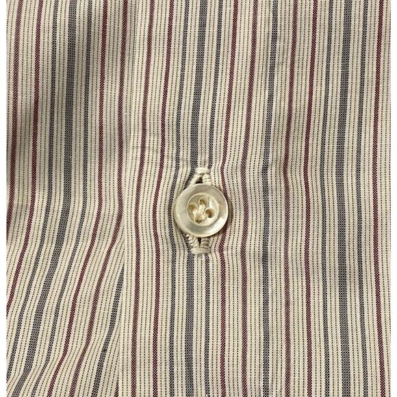 Isaia Napoli Dress Shirt Men 16 / 41 White Striped HANDMADE in ITALY EUC $675 - Picture 4 of 8